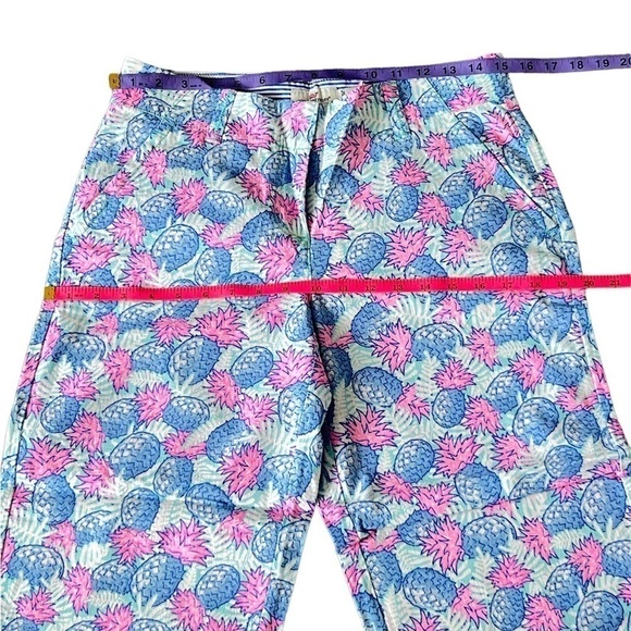 🆕 Vineyard Vines Linen Blend Pineapple Cropped Pants - Picture 13 of 13